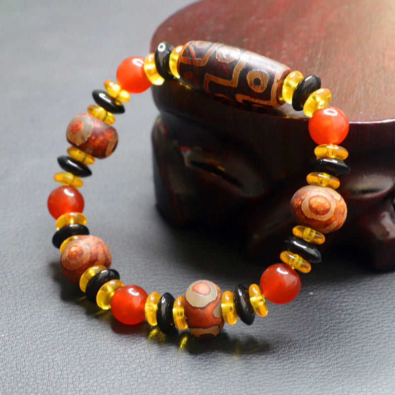 Heavenly Agate Bracelet - Sterling Silver and Colorful Beads