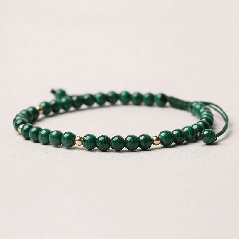 Malachite Stone Woven Bracelet for Men and Women