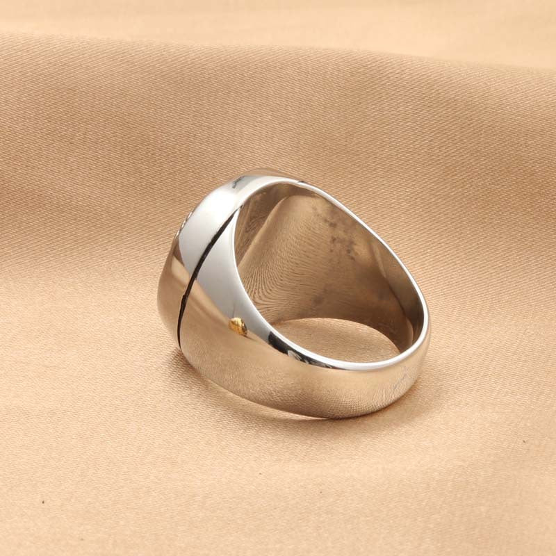 Titanium Steel Great Wall Pattern Ring for Men - Retro Trendy Stainless Steel Accessory