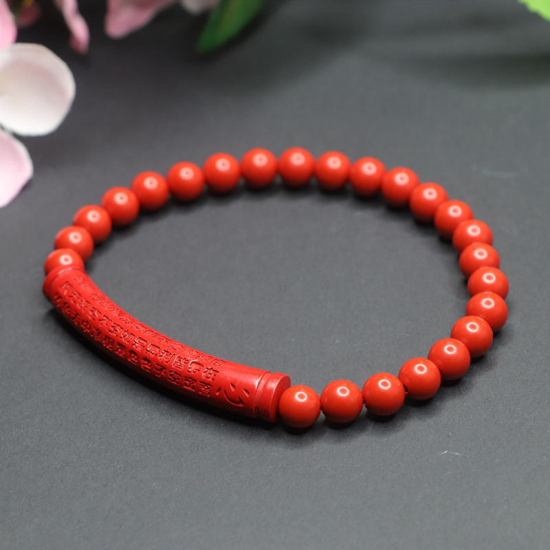 Red Sand Fortune Bracelet with Cinnabar Stone