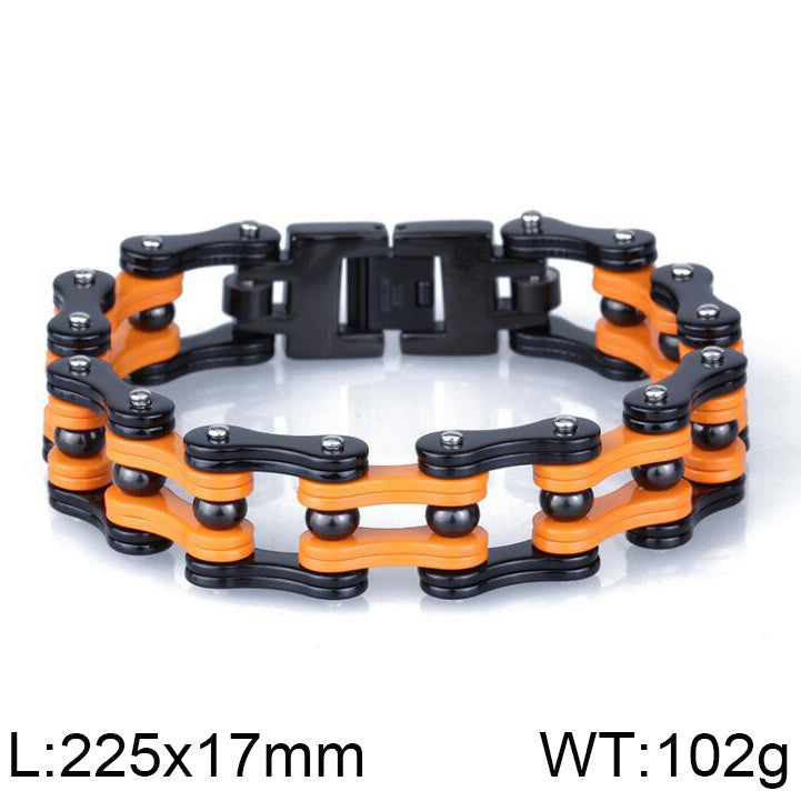 Trendy Men's Titanium Steel Bicycle Chain Bracelet - Rock Punk Style