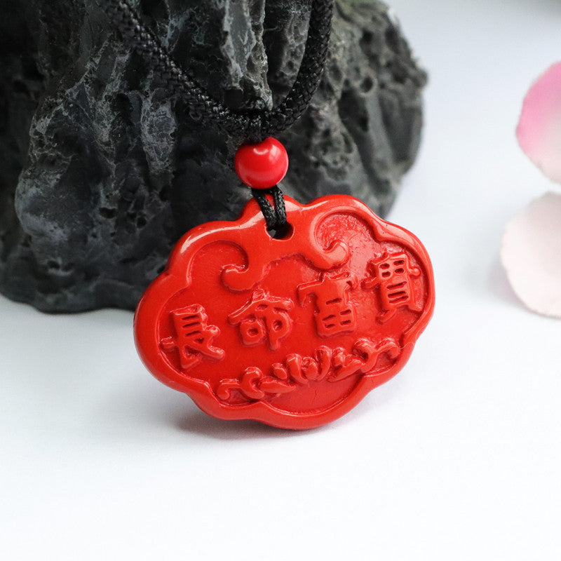 Vermilion Sand Pendant for Prosperity and Longevity