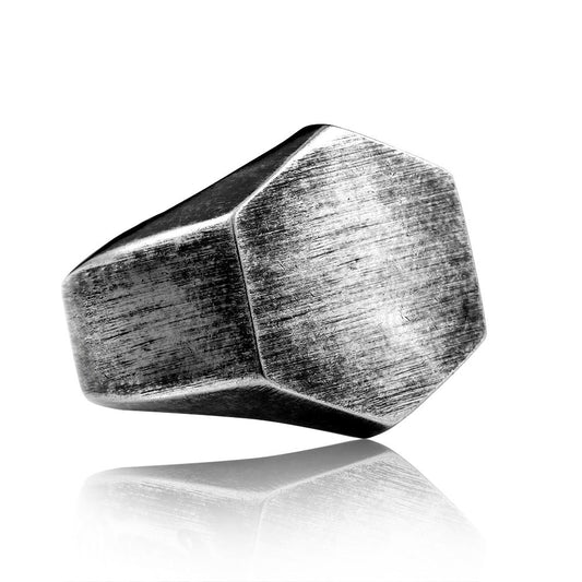 Vitali Simple Hexagonal Unisex Ring - Fashionable Titanium Steel Jewelry for Men and Women