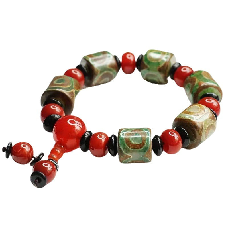 Heavenly Fortune Red Agate Bracelet with Sterling Silver Beads