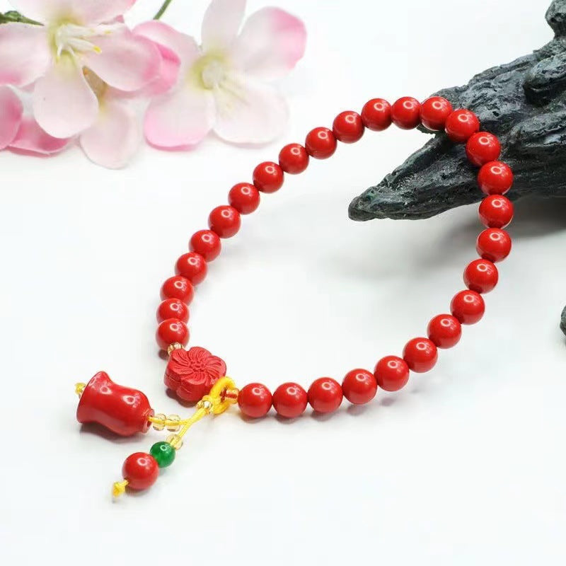 Red Sand Peach Blossom Bell Bracelet