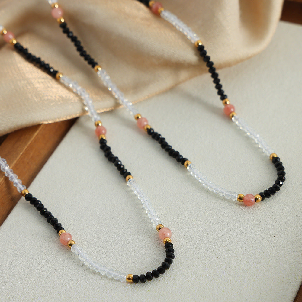 Luxury Handcrafted Natural Stone Beaded Necklace with Elegant Design for Women