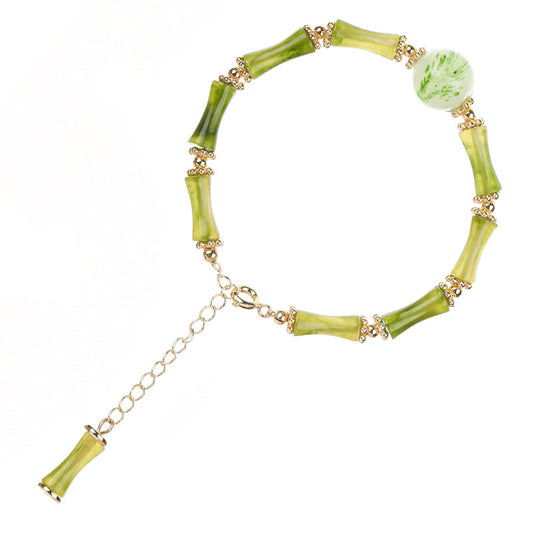 Fortune's Favor Bamboo and Jade Bracelet