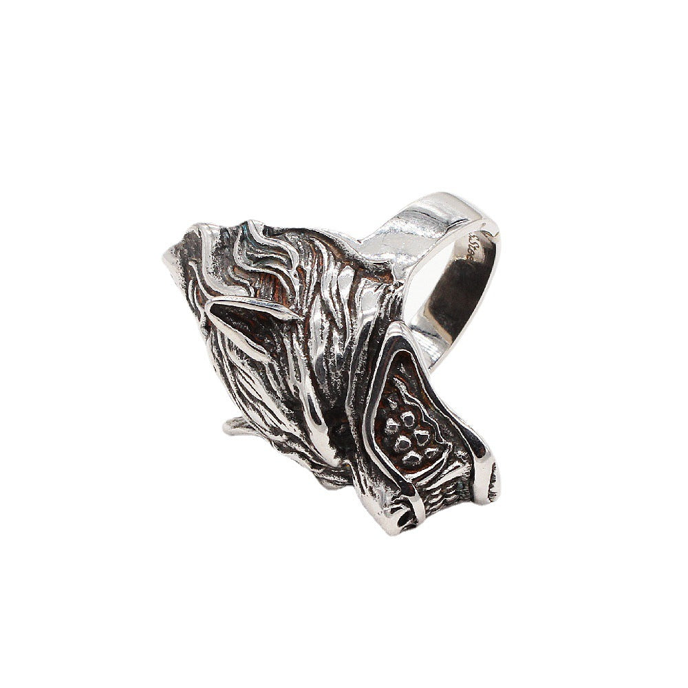 Retro Domineering Wolf Head Men's Titanium Steel Ring - Everyday Genie Collection