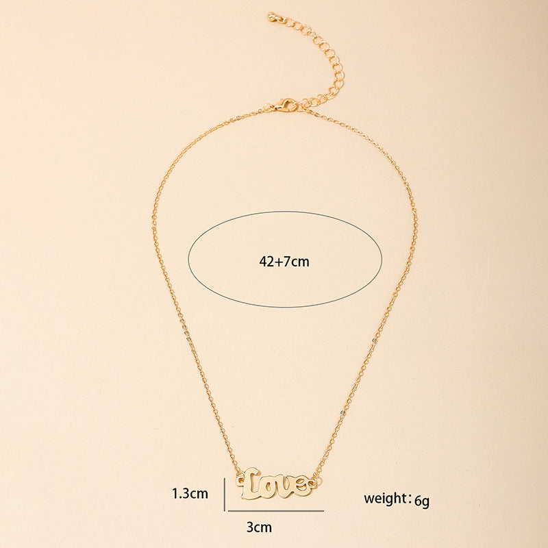 Hollow Letter Love Necklace - Vienna Verve Collection