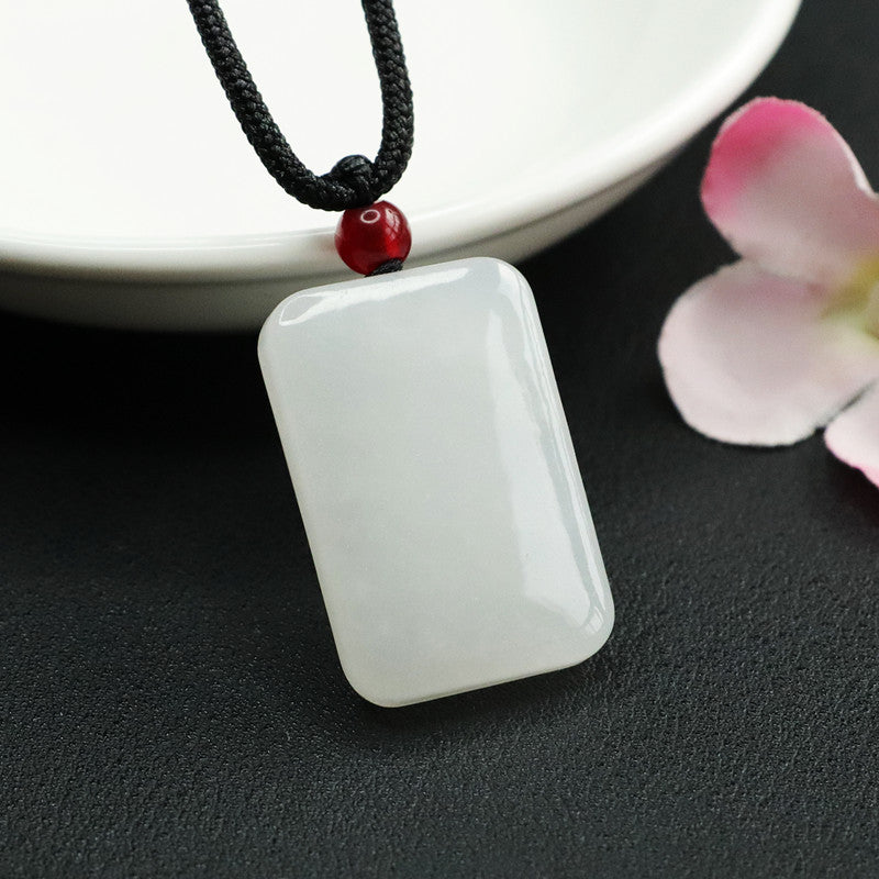 Exquisite Natural Hotan Jade Sterling Silver Pendant - Fortune's Favor Collection