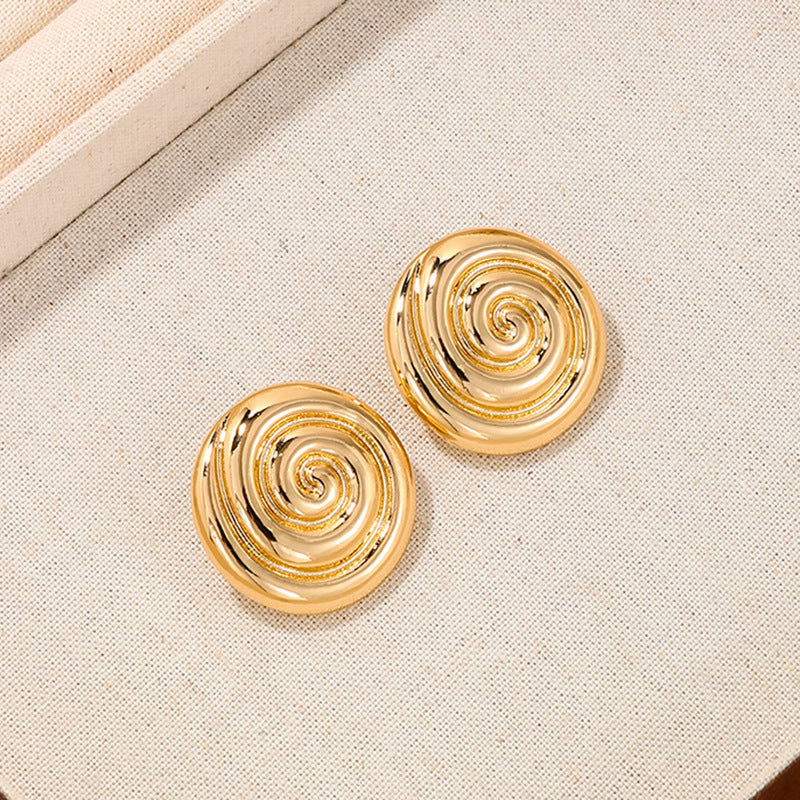 Metallic Vortex Circle Earrings - Vienna Verve Collection