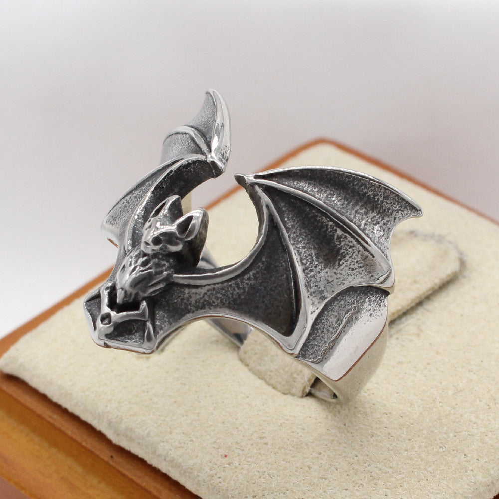 Flying Bat Titanium Steel Ring for Men