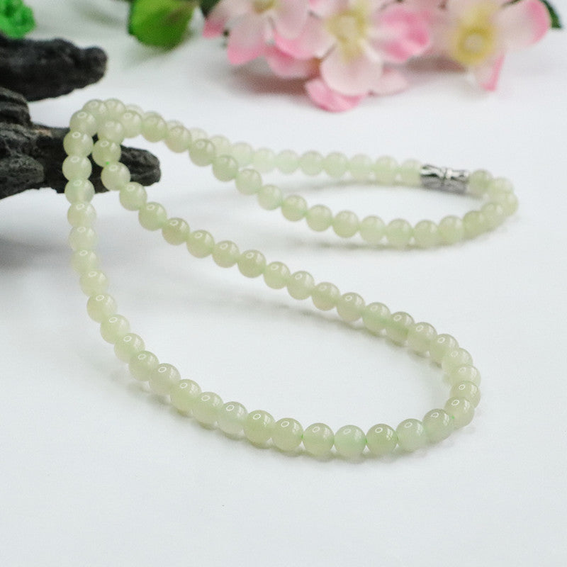 Natural Hetian, Ice Jade, Necklace Beads Jewelry