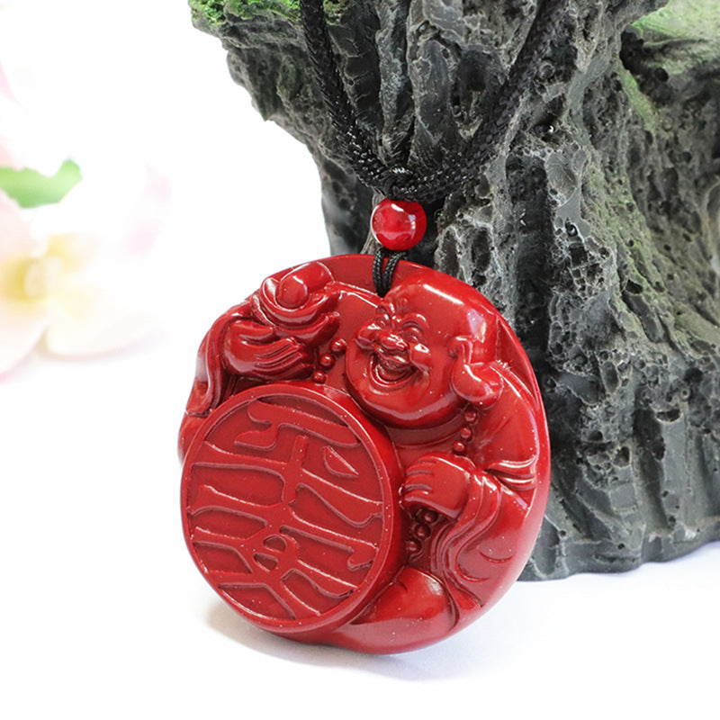 Cinnabar Buddha Pendant Buddha Safe Round Pendant