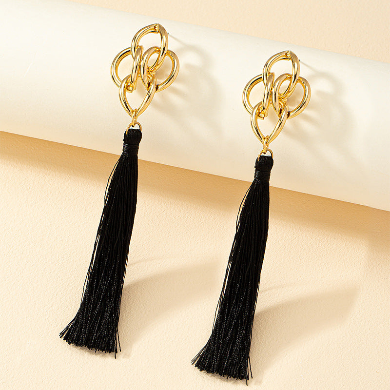 Bohemian Chic Tassel Earrings with Unique Knot Design