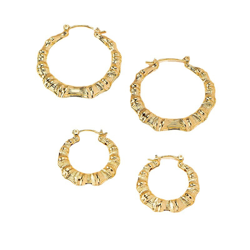 European and American Bamboo Joint Earrings Set - Vienna Verve Collection