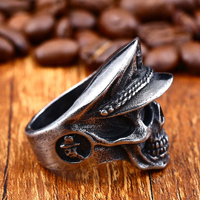 Titanium Steel Skull Ring for Men - Wholesale European and American Punk Jewelry, Personalized Sizes 7-13