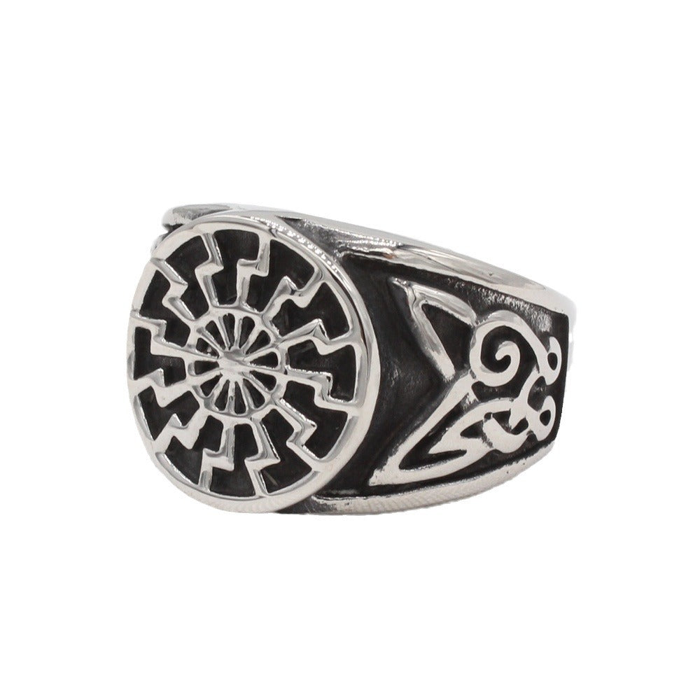 Vintage Celtic Viking Titanium Steel Ring for Men