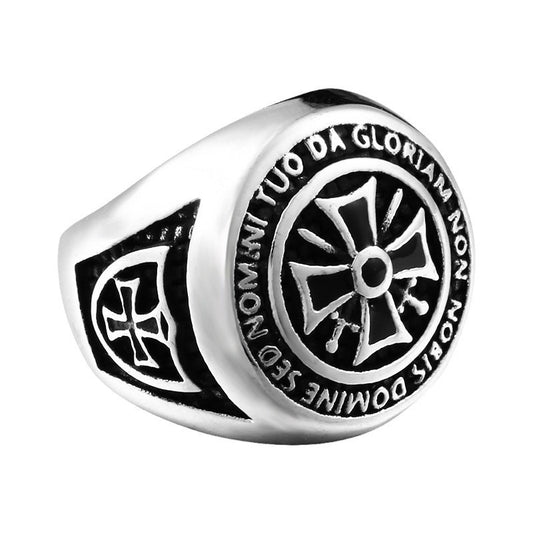 Knights Templar Expeditionary Cross Ring for Men - Medieval Vintage Jewelry