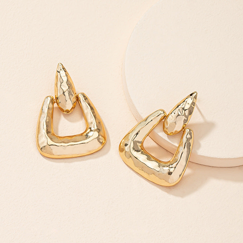 Geometric Irregular Triangle Earrings with a High-End Cold Aesthetic