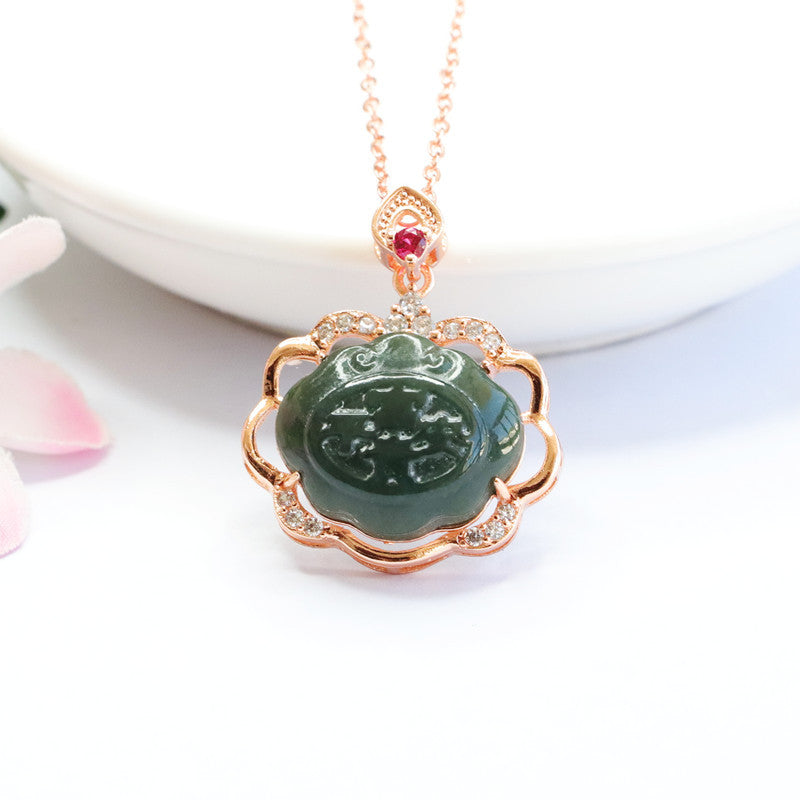 Fortune's Favor Jade Ruyi Necklace - Divine Gemstone Jewelry