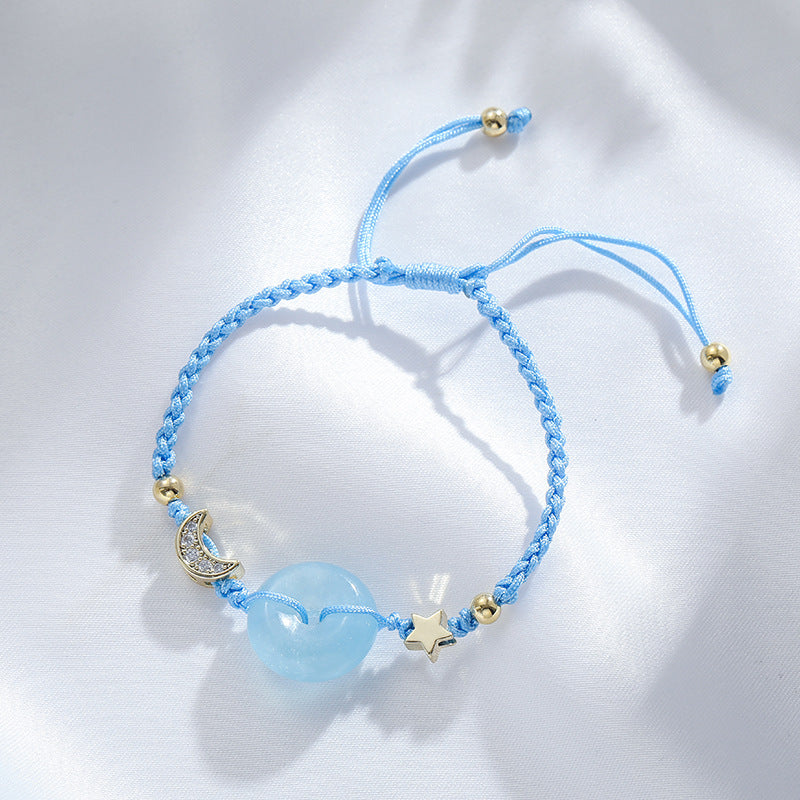 Fortune's Favor Natural Aquamarine Bracelet with Ping An Clasp