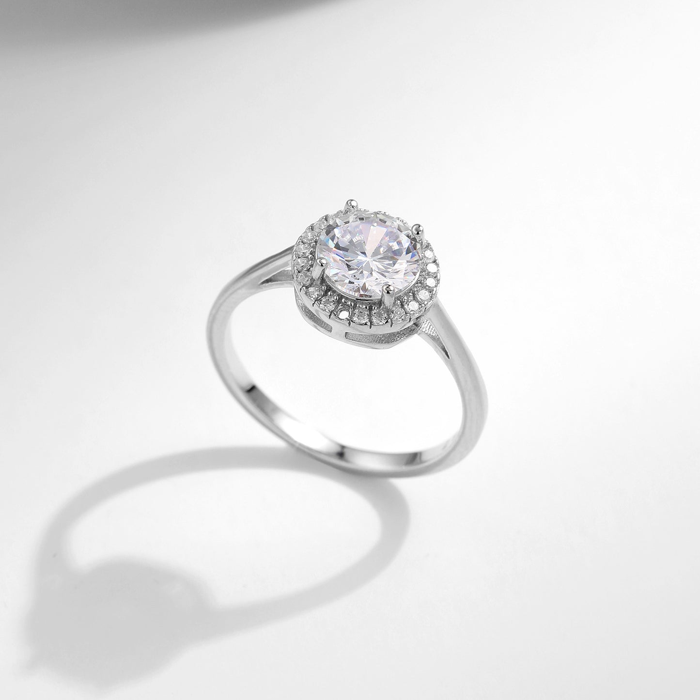 Sparkling Zircon Sterling Silver Elegance Ring