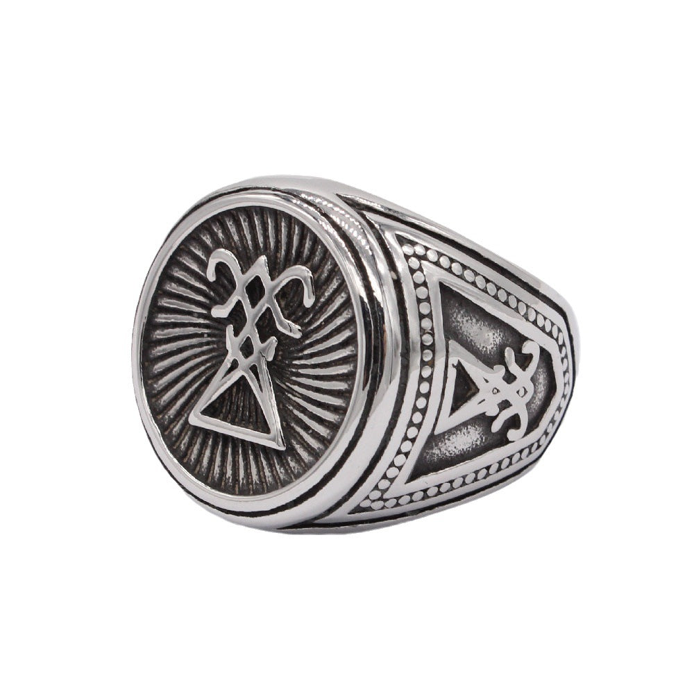 European and American Personalized Retro Men's Titanium Steel Rings - Wholesale of Foreign Trade Jewelry