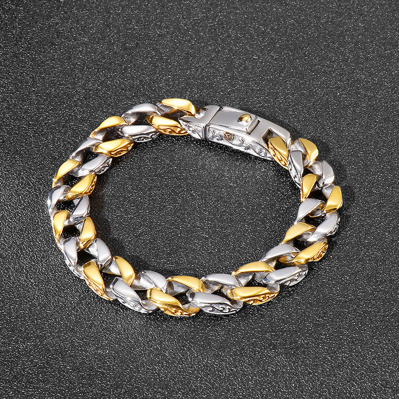 Stylish Custom Men's Titanium Steel Bracelet - Korean-Inspired Creative Retro Lace Stainless Steel Jewelry for Wholesale