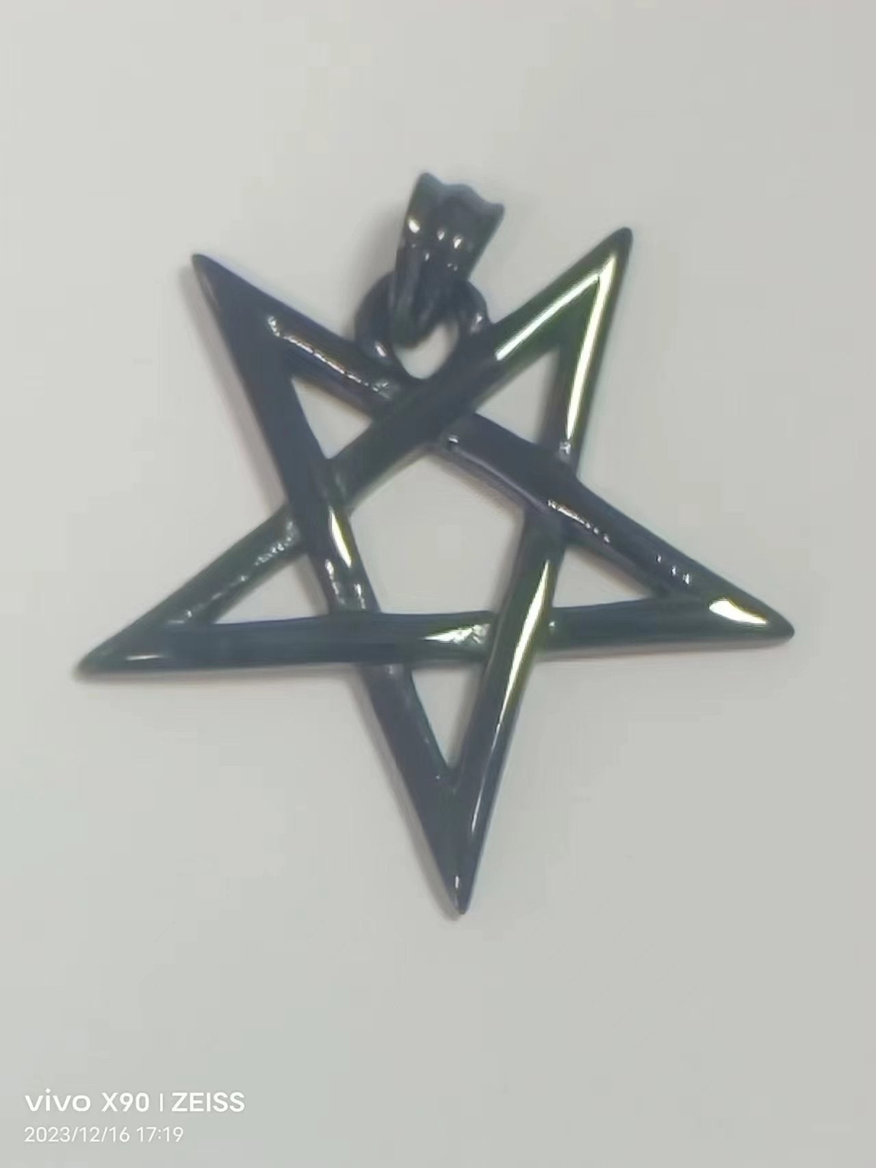 Stylish Men's Titanium Steel Pentagram Pendant - Modern Minimalist Jewelry for Him