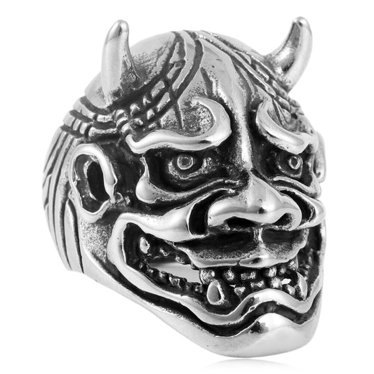 Titanium Steel Skull and Bull Monster Ring for Men - Retro Trendy Accessories