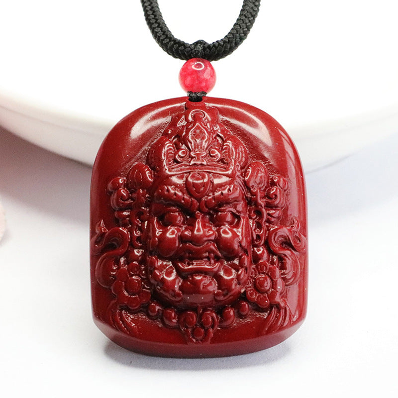 Wealth God Cinnabar Purple Gold Sand Pendant