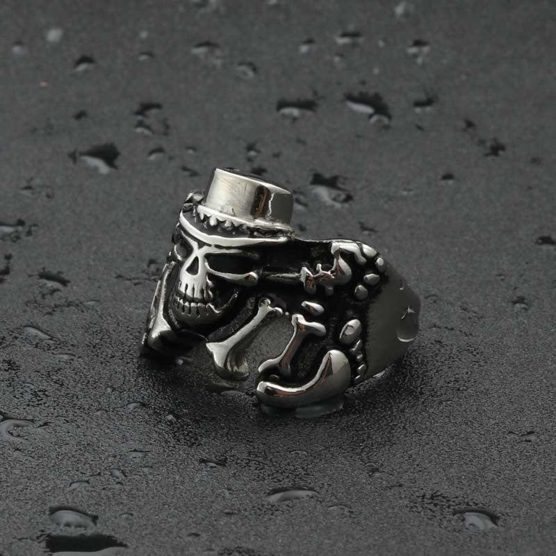 Titanium Steel Skull Ring for Men – Retro Goth Punk Jewelry Directly from Manufacturer