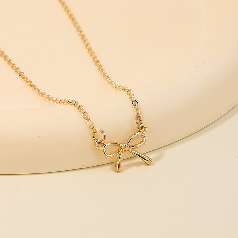 European American Sweet Luxe Metal Bow Necklace Collection - Vienna Verve