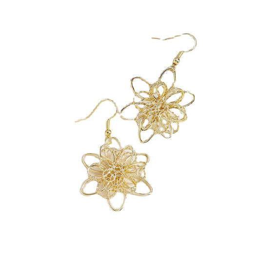 Metal Hollow Flower Earrings - Vienna Verve Collection