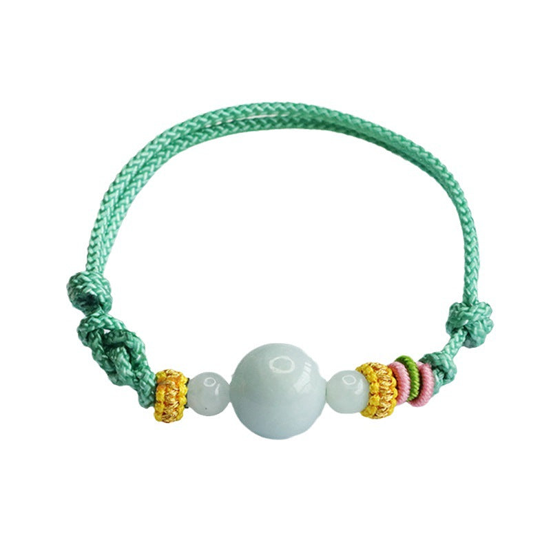 Jade Beaded Bracelet for Men and Women with Natural Sterling Silver