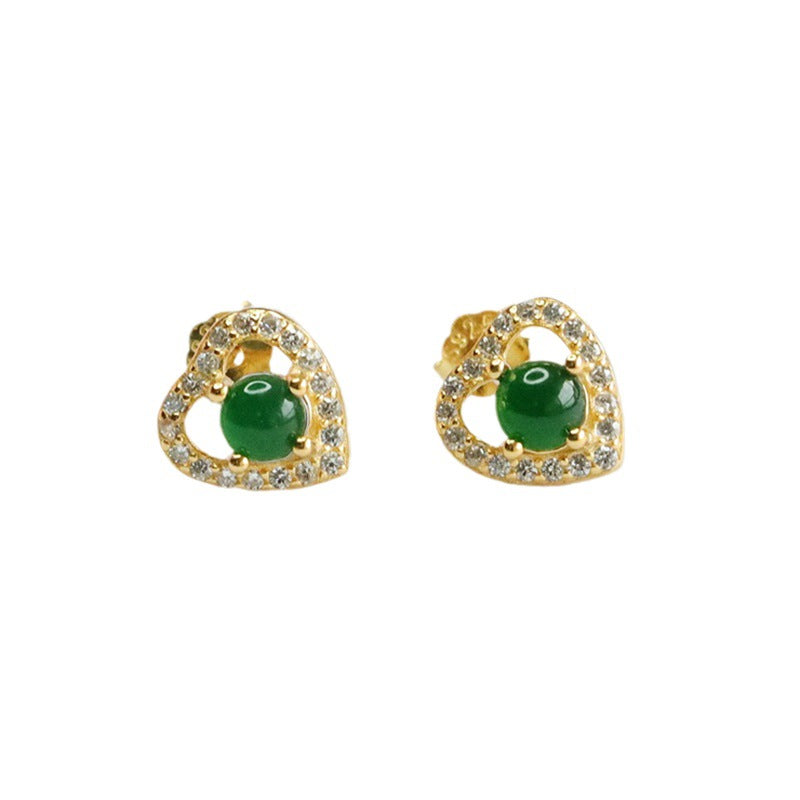 Ice King Green Jade Zircon Sterling Silver Earrings