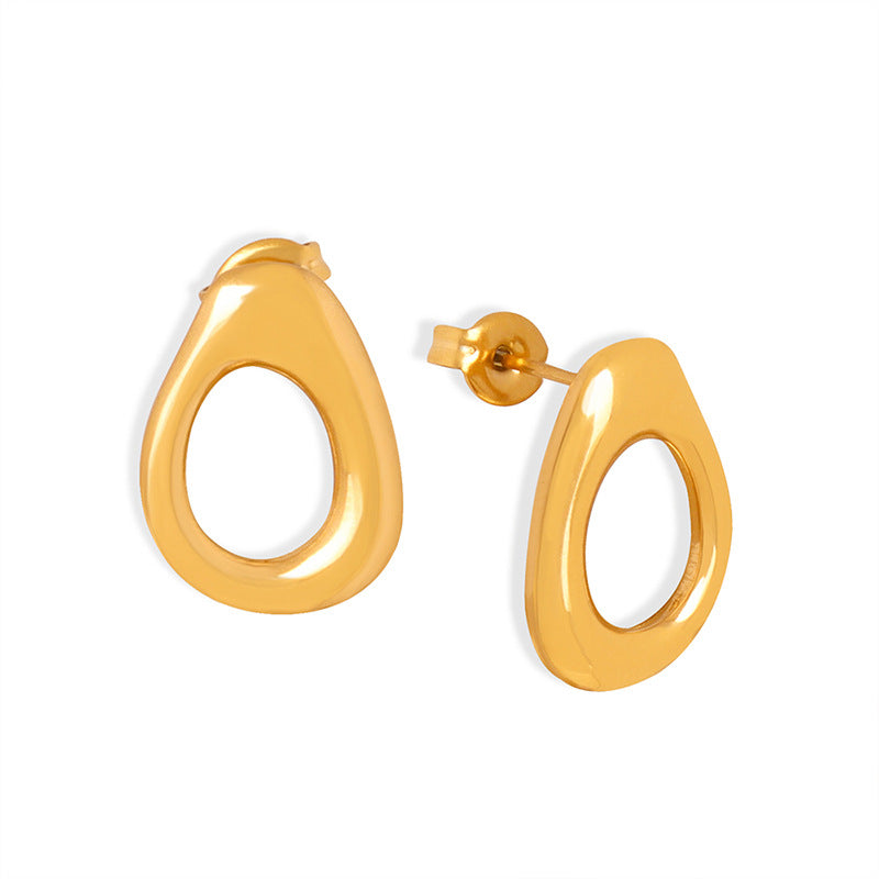 18K Gold Plated Geometric Water Droplet Earrings