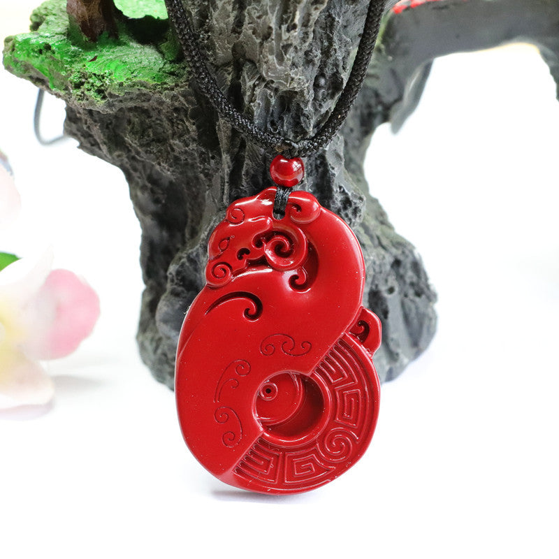 Fire God Vermilion Bird Cinnabar Pendant