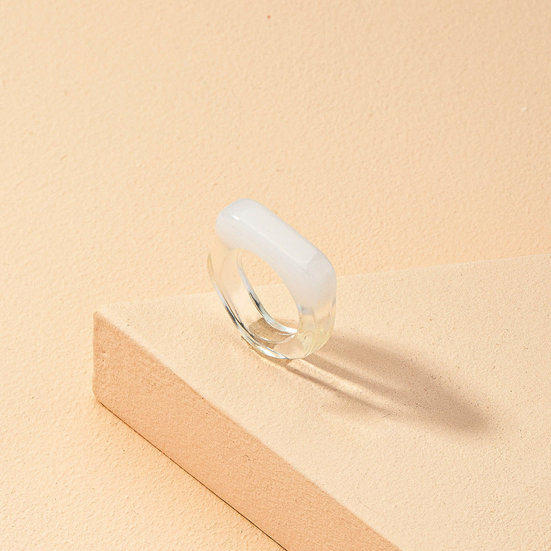 Chic Transparent Resin Ring for Women - Vienna Verve Collection