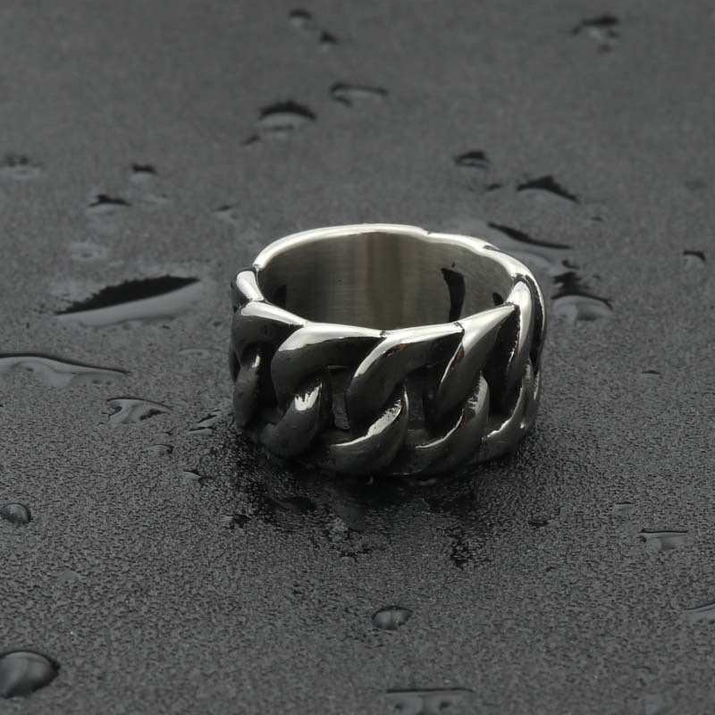 Titanium Steel Car Chain Ring for Men - Retro Punk Stylish Accessory