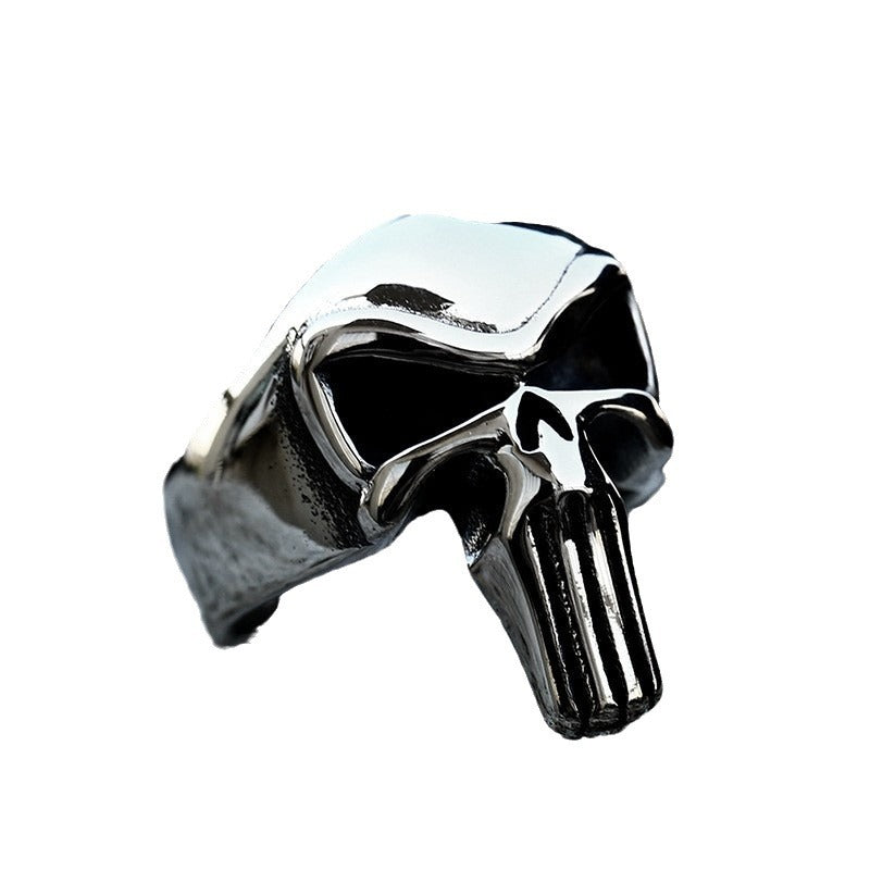 Stylish Retro Titanium Steel Skull Ring for Men - Wholesale European and American Punisher Design