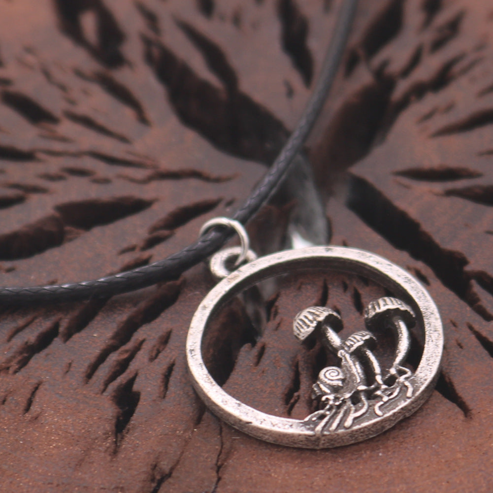 European Mushroom Circle Pendant Necklace from Planderful - Norse Legacy