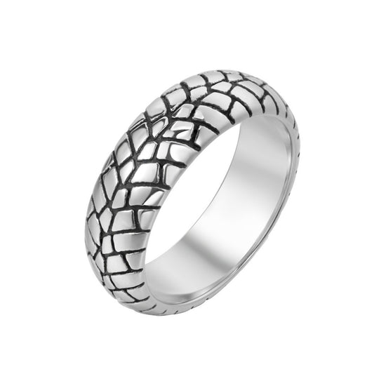 European and American Retro Titanium Steel Men's Wind Ring