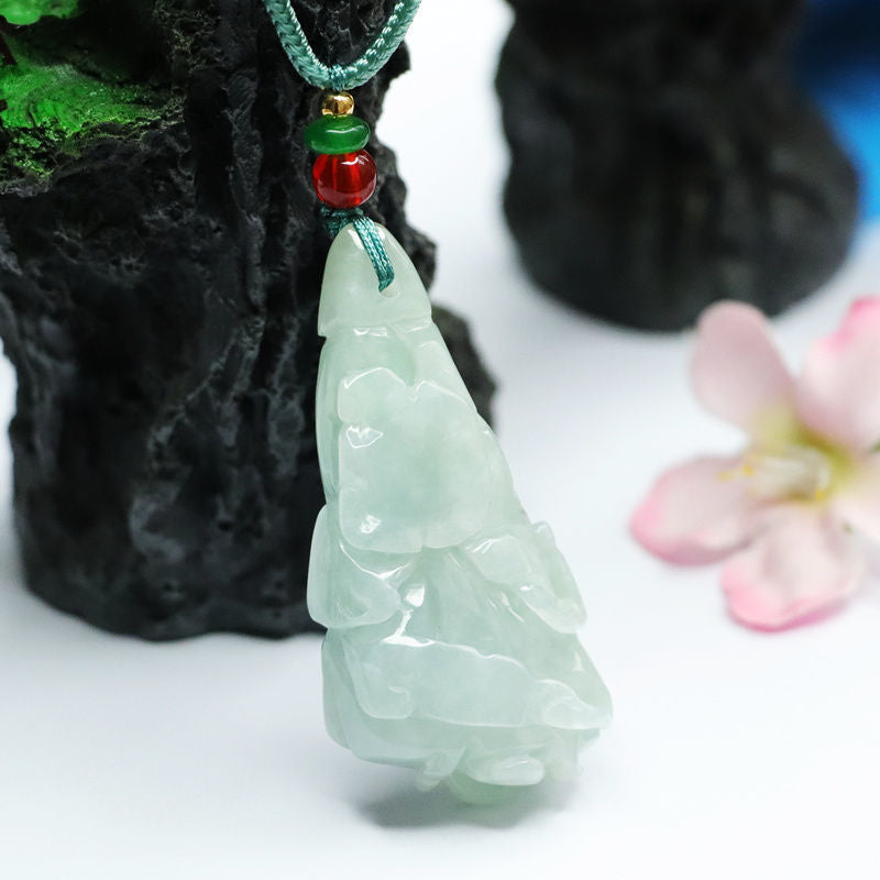 Jade Cabbage Pendant - Sterling Silver Fortune's Favor