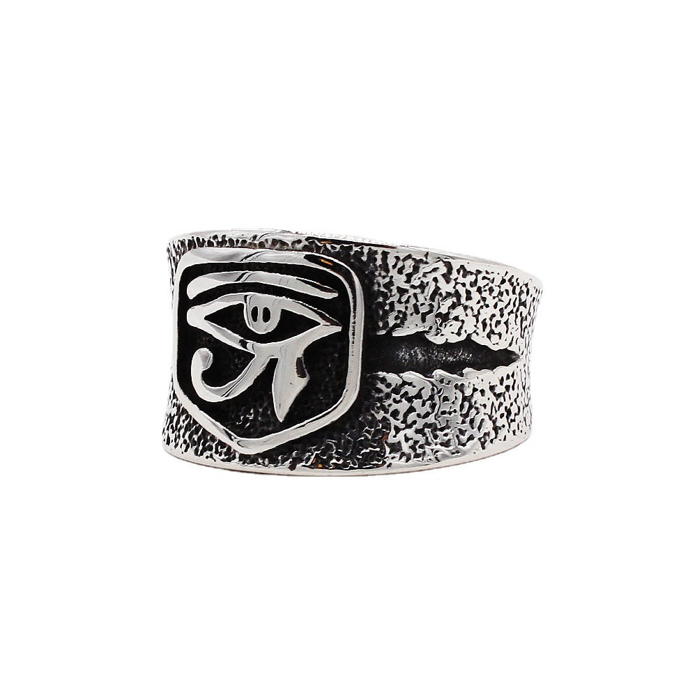 Retro Egyptian Eyes Men's Titanium Steel Ring