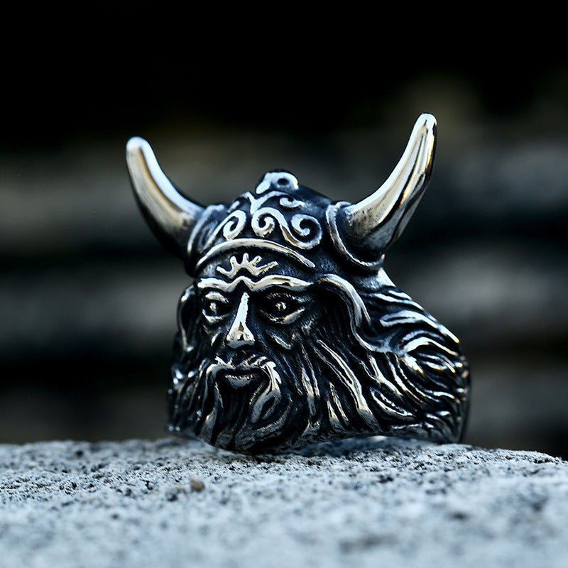 Retro Viking Titanium Steel Ring for Men - Wholesale Stainless Steel Hand Jewelry