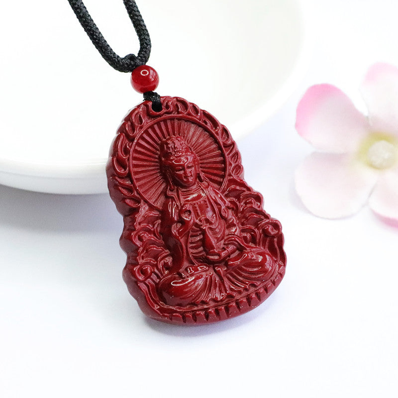 Vermilion Sand Guanyin Pendant: Exquisite Purple Gold Sand Jewelry