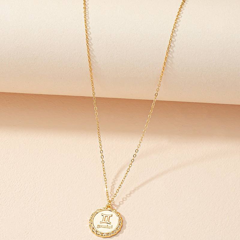 Zodiac Symbol Necklace with Hip Hop Vibes and European Flair