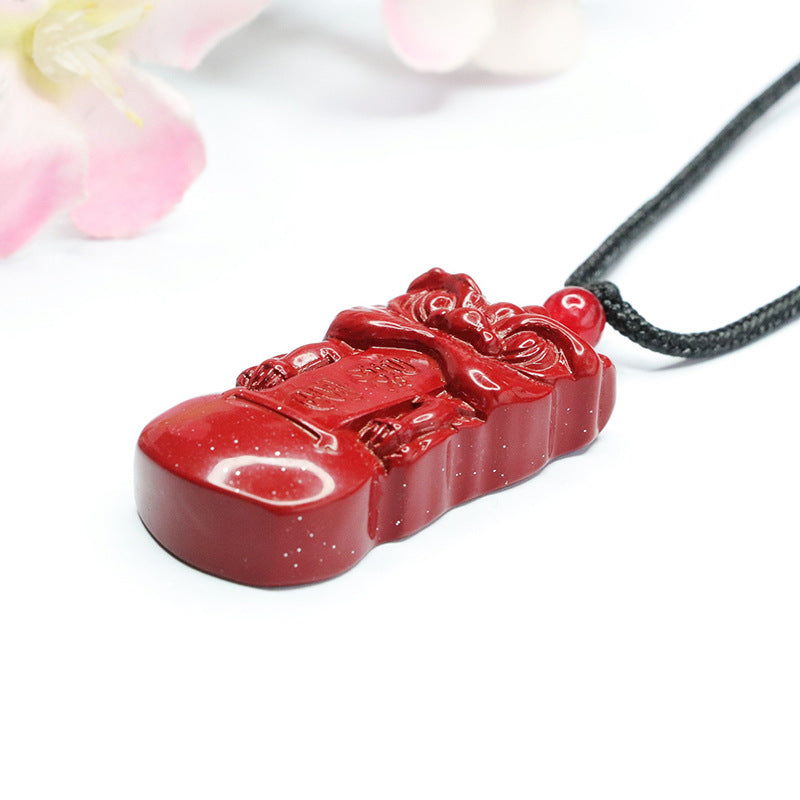 Vermilion Sand Pendant Purple Gold Sand Lion Awakening Pendant Ethnic Style